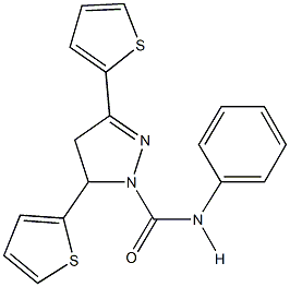 N-phenyl-3,5-di(2-thienyl)-4,5-dihydro-1H-pyrazole-1-carboxamide Structure