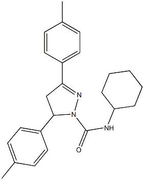N-cyclohexyl-3,5-bis(4-methylphenyl)-4,5-dihydro-1H-pyrazole-1-carboxamide Struktur