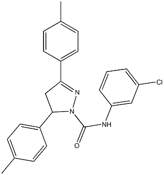 N-(3-chlorophenyl)-3,5-bis(4-methylphenyl)-4,5-dihydro-1H-pyrazole-1-carboxamide Structure