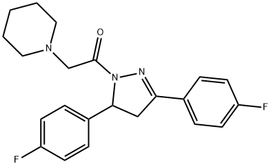 1-{2-[3,5-bis(4-fluorophenyl)-4,5-dihydro-1H-pyrazol-1-yl]-2-oxoethyl}piperidine,791827-89-9,结构式