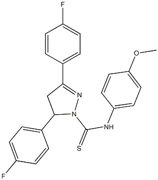 3,5-bis(4-fluorophenyl)-N-(4-methoxyphenyl)-4,5-dihydro-1H-pyrazole-1-carbothioamide Structure