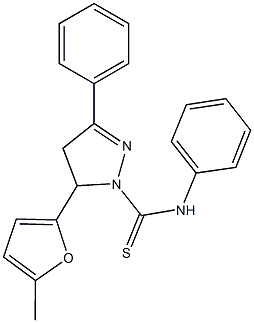 5-(5-methyl-2-furyl)-N,3-diphenyl-4,5-dihydro-1H-pyrazole-1-carbothioamide Structure