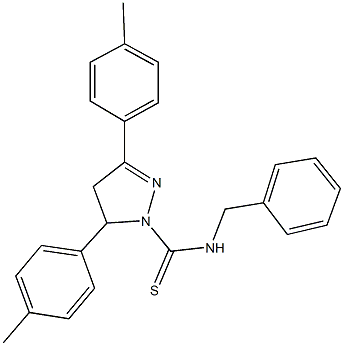 N-benzyl-3,5-bis(4-methylphenyl)-4,5-dihydro-1H-pyrazole-1-carbothioamide Structure