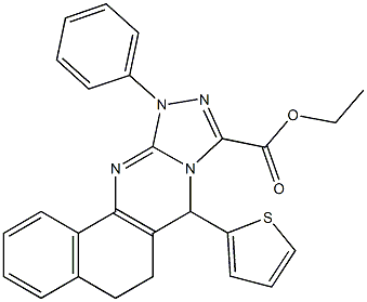 ethyl 11-phenyl-7-(2-thienyl)-5,6,7,11-tetrahydrobenzo[h][1,2,4]triazolo[3,4-b]quinazoline-9-carboxylate,791829-09-9,结构式