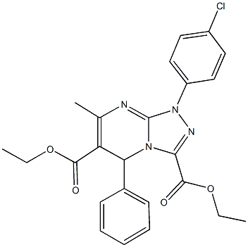 diethyl 1-(4-chlorophenyl)-7-methyl-5-phenyl-1,5-dihydro[1,2,4]triazolo[4,3-a]pyrimidine-3,6-dicarboxylate,791829-41-9,结构式