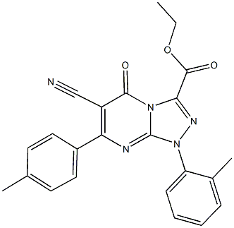 ethyl 6-cyano-1-(2-methylphenyl)-7-(4-methylphenyl)-5-oxo-1,5-dihydro[1,2,4]triazolo[4,3-a]pyrimidine-3-carboxylate 结构式