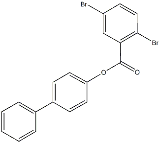 [1,1'-biphenyl]-4-yl 2,5-dibromobenzoate Struktur