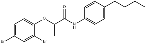 N-(4-butylphenyl)-2-(2,4-dibromophenoxy)propanamide Struktur