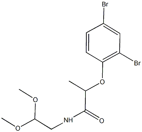 2-(2,4-dibromophenoxy)-N-(2,2-dimethoxyethyl)propanamide 化学構造式