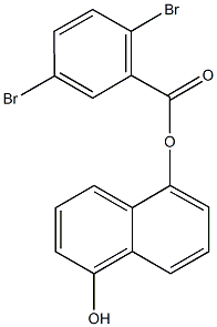 5-hydroxy-1-naphthyl 2,5-dibromobenzoate 化学構造式