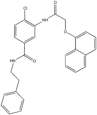 4-chloro-3-{[(1-naphthyloxy)acetyl]amino}-N-(2-phenylethyl)benzamide 化学構造式