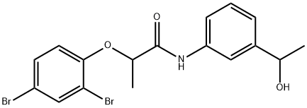 2-(2,4-dibromophenoxy)-N-[3-(1-hydroxyethyl)phenyl]propanamide Struktur