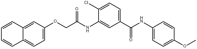 4-chloro-N-(4-methoxyphenyl)-3-{[(2-naphthyloxy)acetyl]amino}benzamide 结构式