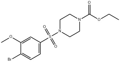ethyl 4-[(4-bromo-3-methoxyphenyl)sulfonyl]-1-piperazinecarboxylate Structure