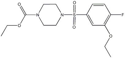 ethyl 4-[(3-ethoxy-4-fluorophenyl)sulfonyl]-1-piperazinecarboxylate 结构式