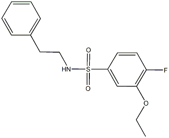 3-ethoxy-4-fluoro-N-(2-phenylethyl)benzenesulfonamide Struktur