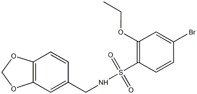 N-(1,3-benzodioxol-5-ylmethyl)-4-bromo-2-ethoxybenzenesulfonamide Struktur