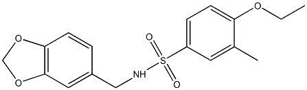 N-(1,3-benzodioxol-5-ylmethyl)-4-ethoxy-3-methylbenzenesulfonamide Struktur