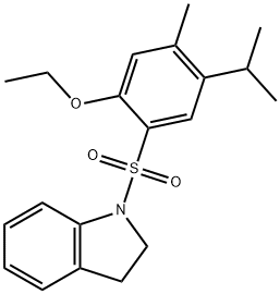 2-(2,3-dihydro-1H-indol-1-ylsulfonyl)-4-isopropyl-5-methylphenyl ethyl ether Structure