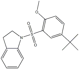 4-tert-butyl-2-(2,3-dihydro-1H-indol-1-ylsulfonyl)phenyl methyl ether Structure