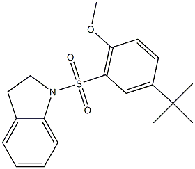 4-tert-butyl-2-(2,3-dihydro-1H-indol-1-ylsulfonyl)phenyl methyl ether 化学構造式