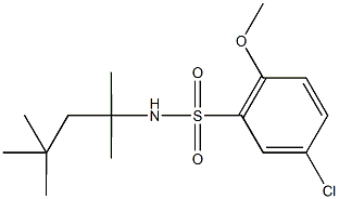 5-chloro-2-methoxy-N-(1,1,3,3-tetramethylbutyl)benzenesulfonamide 化学構造式