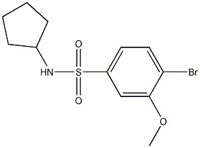 4-bromo-N-cyclopentyl-3-methoxybenzenesulfonamide Struktur