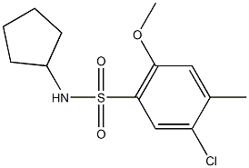 5-chloro-N-cyclopentyl-2-methoxy-4-methylbenzenesulfonamide Struktur