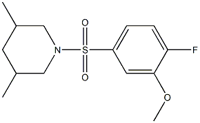 1-[(4-fluoro-3-methoxyphenyl)sulfonyl]-3,5-dimethylpiperidine Structure