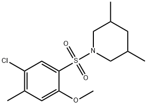 4-chloro-2-[(3,5-dimethyl-1-piperidinyl)sulfonyl]-5-methylphenyl methyl ether 结构式