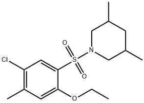 4-chloro-2-[(3,5-dimethyl-1-piperidinyl)sulfonyl]-5-methylphenyl ethyl ether 结构式