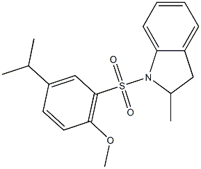 4-isopropyl-2-[(2-methyl-2,3-dihydro-1H-indol-1-yl)sulfonyl]phenyl methyl ether Structure