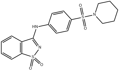 N-(1,1-dioxido-1,2-benzisothiazol-3-yl)-N-[4-(1-piperidinylsulfonyl)phenyl]amine,792940-74-0,结构式