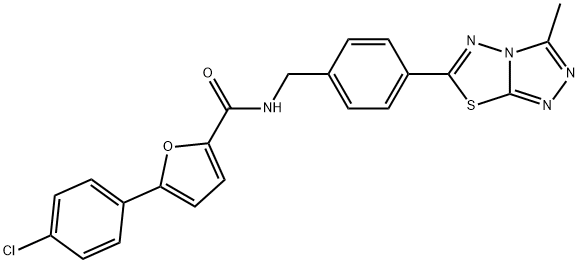 5-(4-chlorophenyl)-N-[4-(3-methyl[1,2,4]triazolo[3,4-b][1,3,4]thiadiazol-6-yl)benzyl]-2-furamide 结构式