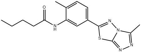 N-[2-methyl-5-(3-methyl[1,2,4]triazolo[3,4-b][1,3,4]thiadiazol-6-yl)phenyl]pentanamide Structure