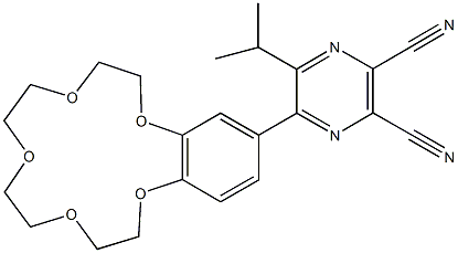 5-isopropyl-6-(2,3,5,6,8,9,11,12-octahydro-1,4,7,10,13-benzopentaoxacyclopentadecin-15-yl)-2,3-pyrazinedicarbonitrile Structure