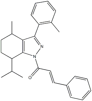 1-cinnamoyl-7-isopropyl-4-methyl-3-(2-methylphenyl)-4,5,6,7-tetrahydro-1H-indazole Structure