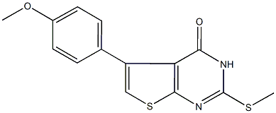 5-(4-methoxyphenyl)-2-(methylsulfanyl)thieno[2,3-d]pyrimidin-4(3H)-one 化学構造式
