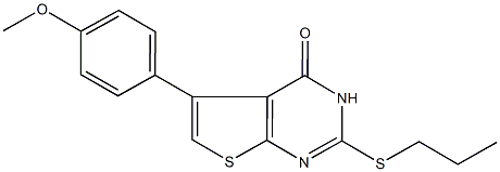 5-(4-methoxyphenyl)-2-(propylsulfanyl)thieno[2,3-d]pyrimidin-4(3H)-one 结构式