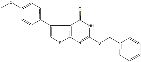 2-(benzylsulfanyl)-5-(4-methoxyphenyl)thieno[2,3-d]pyrimidin-4(3H)-one Structure
