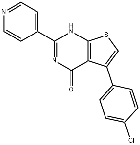 5-(4-chlorophenyl)-2-(4-pyridinyl)thieno[2,3-d]pyrimidin-4(3H)-one 结构式
