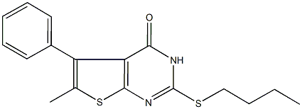 2-(butylsulfanyl)-6-methyl-5-phenylthieno[2,3-d]pyrimidin-4(3H)-one|