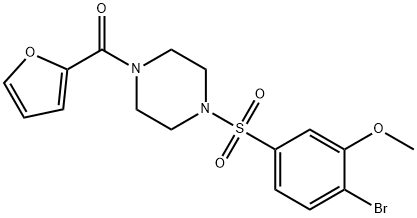 2-bromo-5-{[4-(2-furoyl)-1-piperazinyl]sulfonyl}phenyl methyl ether Structure