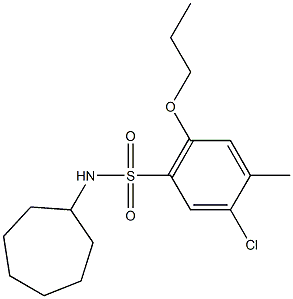 5-chloro-N-cycloheptyl-4-methyl-2-propoxybenzenesulfonamide Structure
