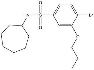 4-bromo-N-cycloheptyl-3-propoxybenzenesulfonamide Structure