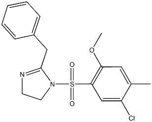 2-[(2-benzyl-4,5-dihydro-1H-imidazol-1-yl)sulfonyl]-4-chloro-5-methylphenyl methyl ether Struktur