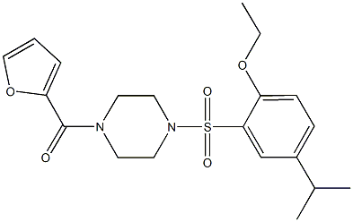 ethyl 2-{[4-(2-furoyl)-1-piperazinyl]sulfonyl}-4-isopropylphenyl ether Structure