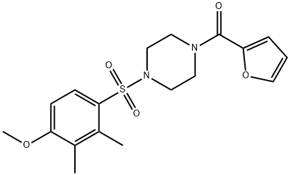 1-(2-furoyl)-4-[(4-methoxy-2,3-dimethylphenyl)sulfonyl]piperazine 结构式