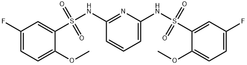 5-fluoro-N-(6-{[(5-fluoro-2-methoxyphenyl)sulfonyl]amino}-2-pyridinyl)-2-methoxybenzenesulfonamide Struktur
