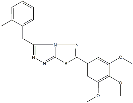 3-(2-methylbenzyl)-6-(3,4,5-trimethoxyphenyl)[1,2,4]triazolo[3,4-b][1,3,4]thiadiazole Struktur